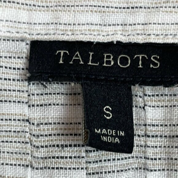 Talbots Linen V-neck Tunic Shirt Size S‎ Striped - Picture 3 of 7